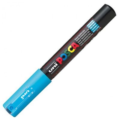 Uni PC-1M Posca Renkli Poster Markörü (0.7 mm) Açık Mavi - 1