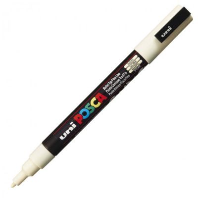 Uni PC-3M Posca Renkli Poster Markörü (0.9-1.3 mm) Fildişi - 1