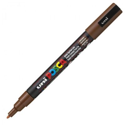 Uni PC-3M Posca Renkli Poster Markörü (0.9-1.3 mm) Kahve - 1