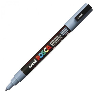 Uni PC-3M Posca Renkli Poster Markörü (0.9-1.3 mm) Kayrak Gri - 1
