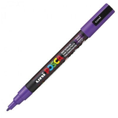 Uni PC-3M Posca Renkli Poster Markörü (0.9-1.3 mm) Mor - 1