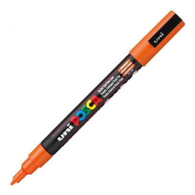 Uni PC-3M Posca Renkli Poster Markörü (0.9-1.3 mm) Turuncu - 1