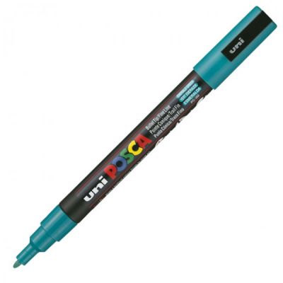 Uni PC-3M Posca Renkli Poster Markörü (0.9-1.3 mm) Zümrüt Yeşili - 1