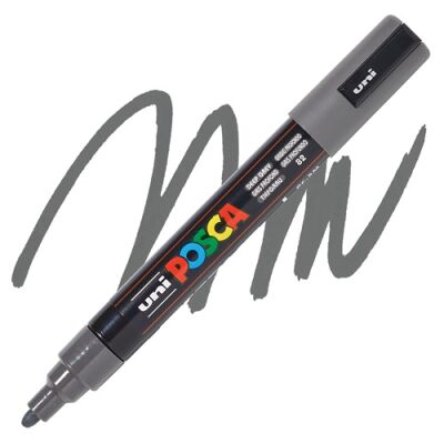 Uni PC-5M Posca Renkli Poster Markörü (1.8-2.5 mm) Derin Gri - 1