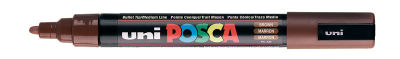 Uni PC-5M Posca Renkli Poster Markörü (1.8-2.5 mm) Kahve - 1