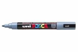Uni PC-5M Posca Renkli Poster Markörü (1.8-2.5 mm) Kayrak Gri - Uni-Ball