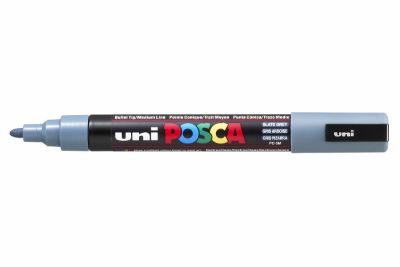 Uni PC-5M Posca Renkli Poster Markörü (1.8-2.5 mm) Kayrak Gri - 1