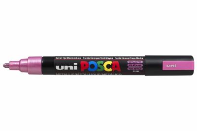 Uni PC-5M Posca Renkli Poster Markörü (1.8-2.5 mm) Metalik Pembe - 1