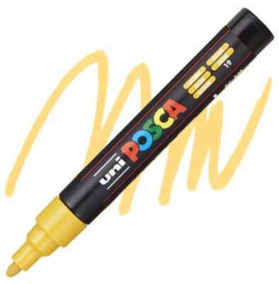 Uni PC-5M Posca Renkli Poster Markörü (1.8-2.5 mm) Okra - 1