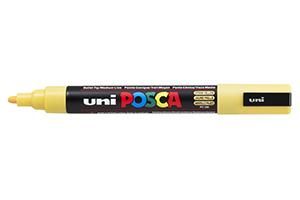 Uni PC-5M Posca Renkli Poster Markörü (1.8-2.5 mm) Saman Sarısı - 1