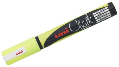 Uni PWE-5M Chalk Su Bazlı Siyah Tahta Markörü (1.8-2.5mm) F.Sarı - 1