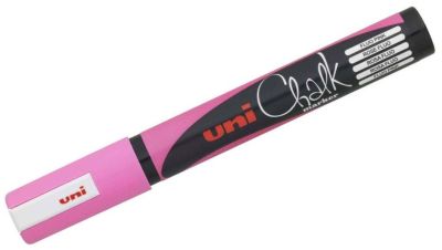 Uni PWE-5M Chalk Su Bazlı Siyah Tahta Markörü (1.8-2.5mm) F.Pembe - 1