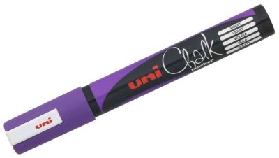 Uni PWE-5M Chalk Su Bazlı Siyah Tahta Markörü (1.8-2.5mm) Mor - 1