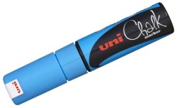 Uni-Ball - Uni PWE-8K Chalk Su Bazlı Siyah Tahta Markörü (8.0mm) Açık Mavi