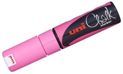 Uni PWE-8K Chalk Su Bazlı Siyah Tahta Markörü (8.0mm) F.Pembe - 1