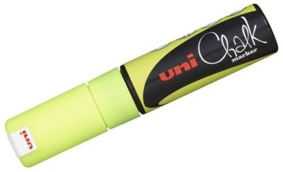 Uni PWE-8K Chalk Su Bazlı Siyah Tahta Markörü (8.0mm) F.Sarı - 1