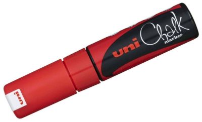 Uni PWE-8K Chalk Su Bazlı Siyah Tahta Markörü (8.0mm) Kırmızı - 1