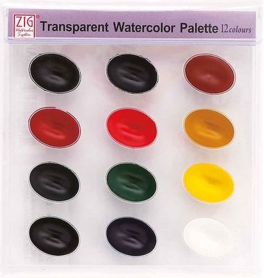 Zig Suluboya Pigment Palette WSKG301-2 12 Renk - 1